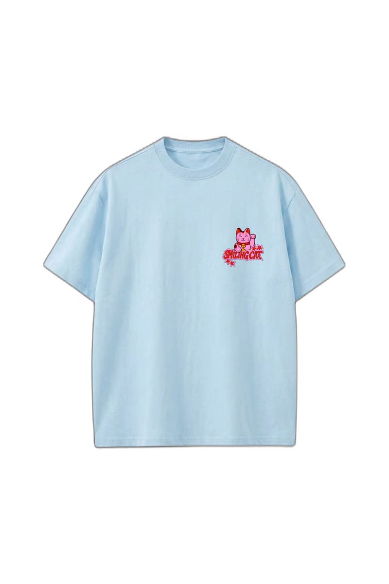 Smiling Cat- What to Do_ (Light Blue)Tshirt