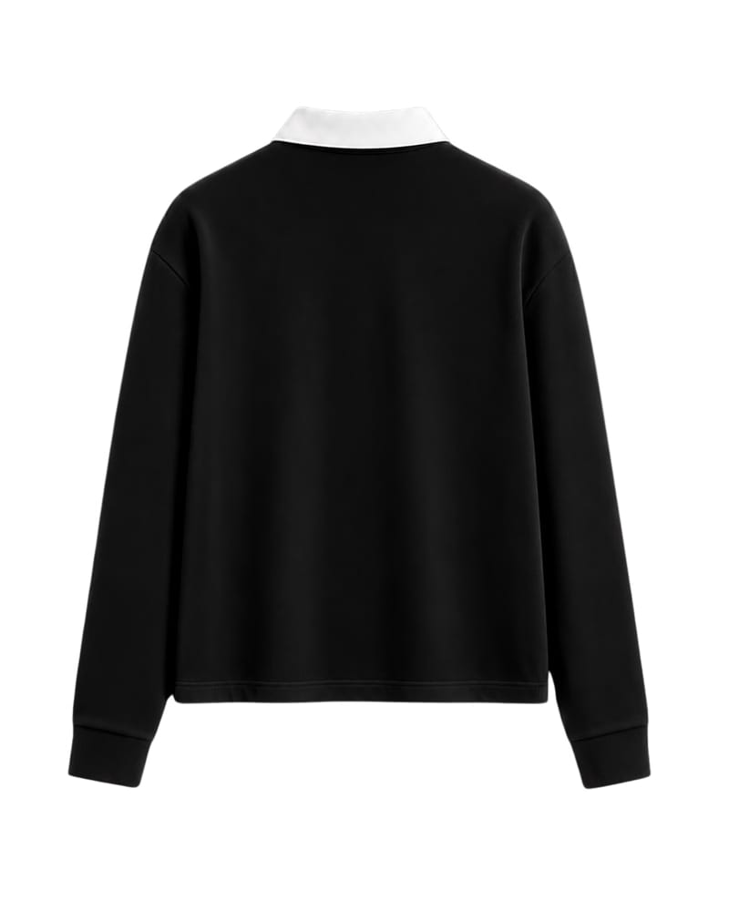 HASHWAY LONG SLEEVE POLO TEE - BLACK