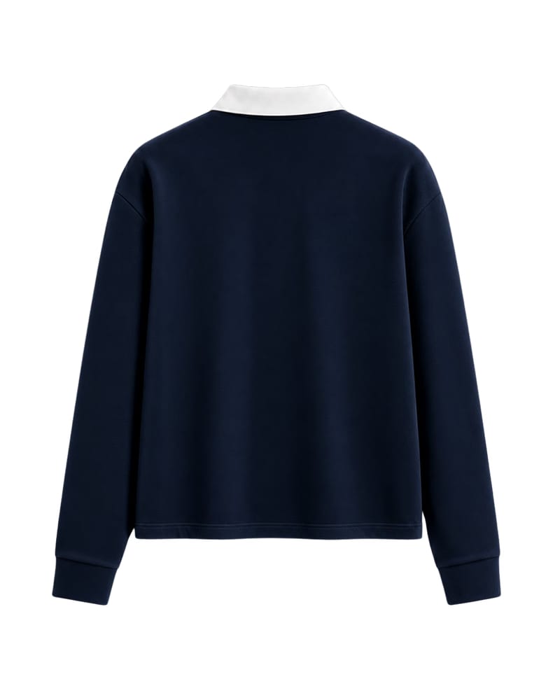 HASHWAY LONG SLEEVE POLO TEE - NAVY