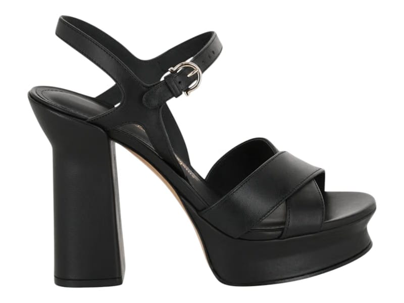 Ferragamo Sonya Platform Heel Sandals Black (Women's)