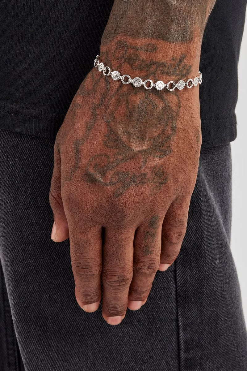 Polished Motif Link Bracelet - 6mm