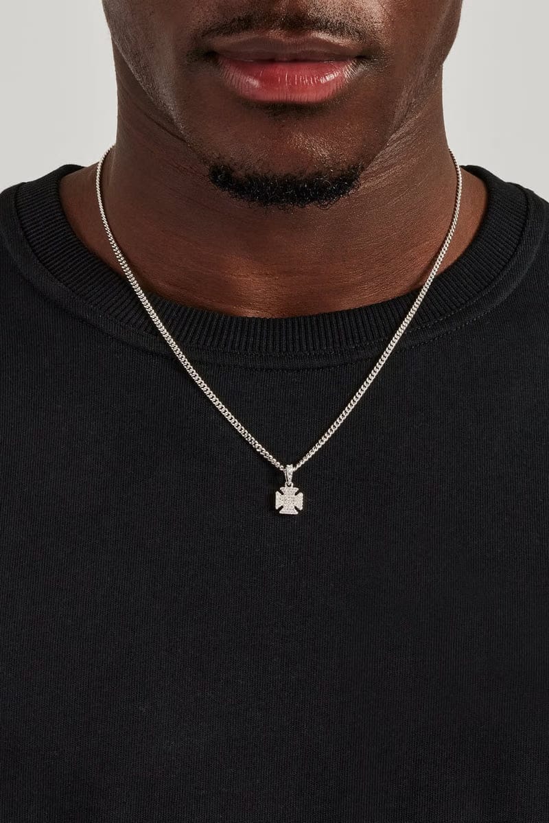 Iced Cross Motif Pendant