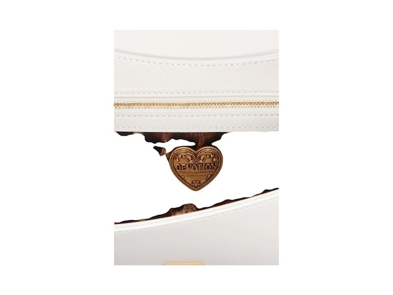 Dolce & Gabbana Devotion Logo Plaque Shoulder Bag White/Gold