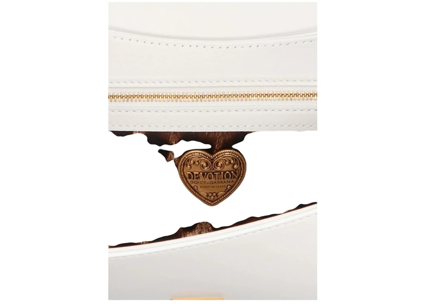 Dolce & Gabbana Devotion Logo Plaque Shoulder Bag White/Gold
