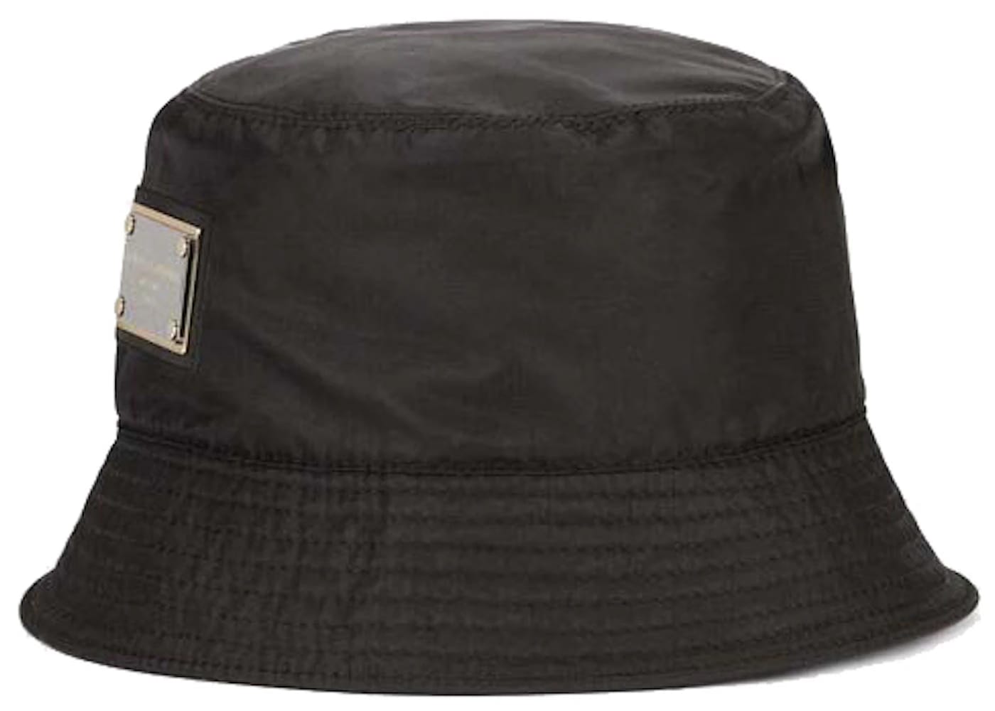 Dolce & Gabbana Nylon Branded Plate Bucket Hat Black