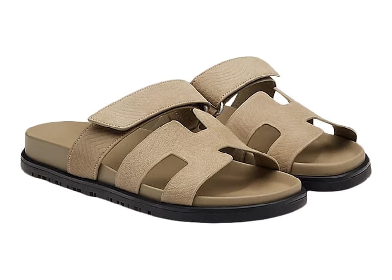 Hermes Chypre Sandal Beige Sable Suede Goatskin (Women's)