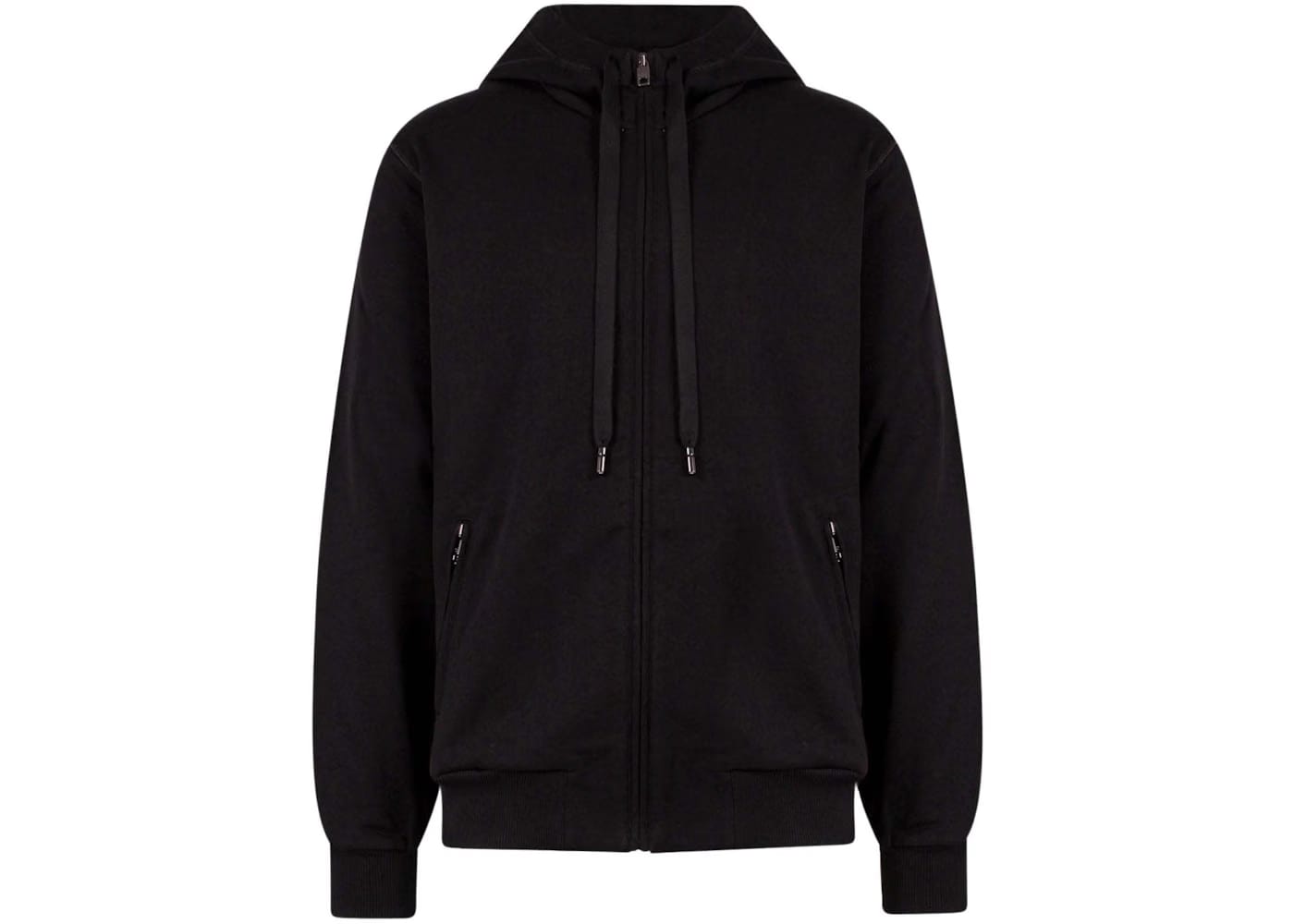 Dolce & Gabbana Man Cotton Stretch Frontal Logo Patch Sweatshirt Black