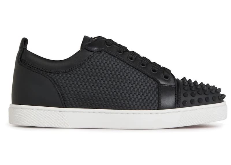Christian Louboutin Louis Junior Spikes Black White