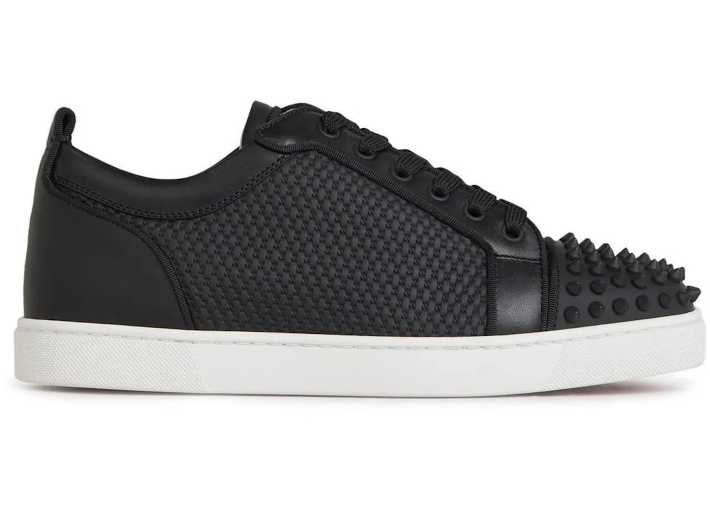 Christian Louboutin Louis Junior Spikes Black White