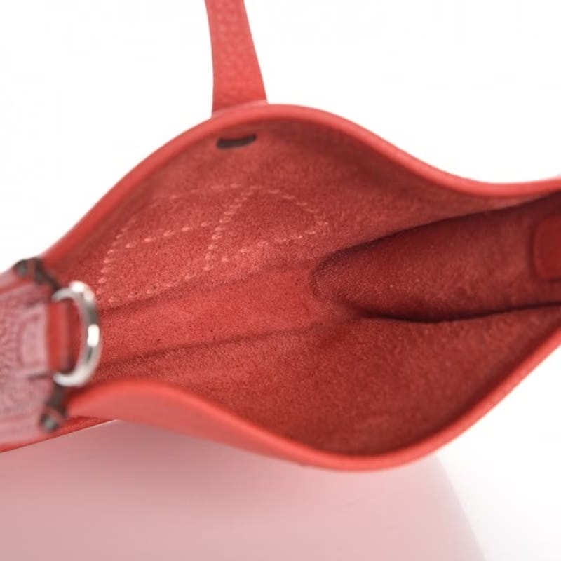 Hermes Evelyne Taurillon Clemence Amazone Strap TPM Rouge Pivoine