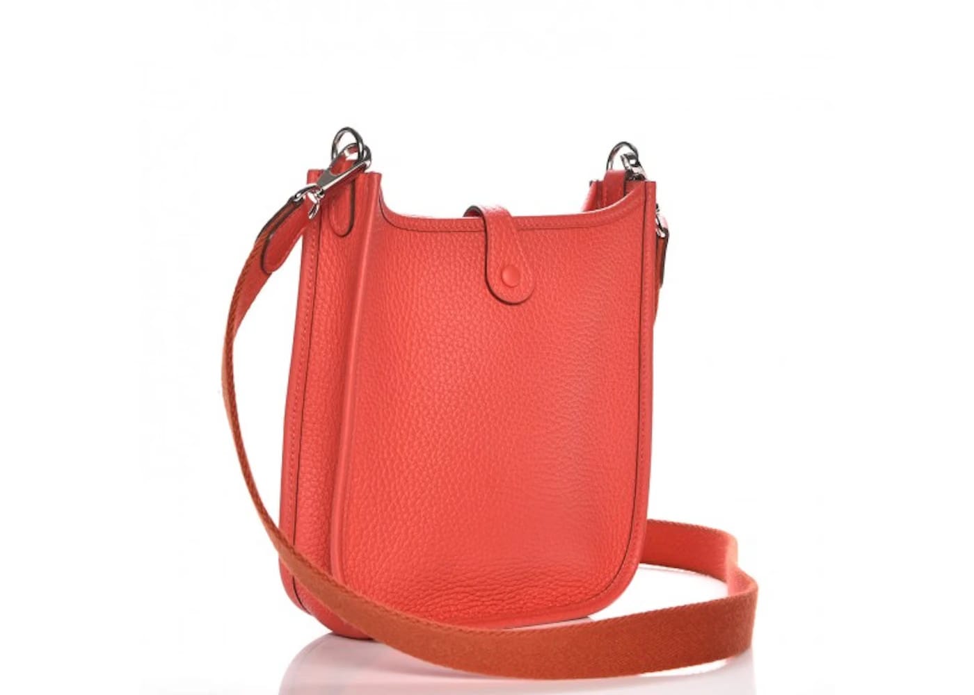 Hermes Evelyne Taurillon Clemence Amazone Strap TPM Rouge Pivoine
