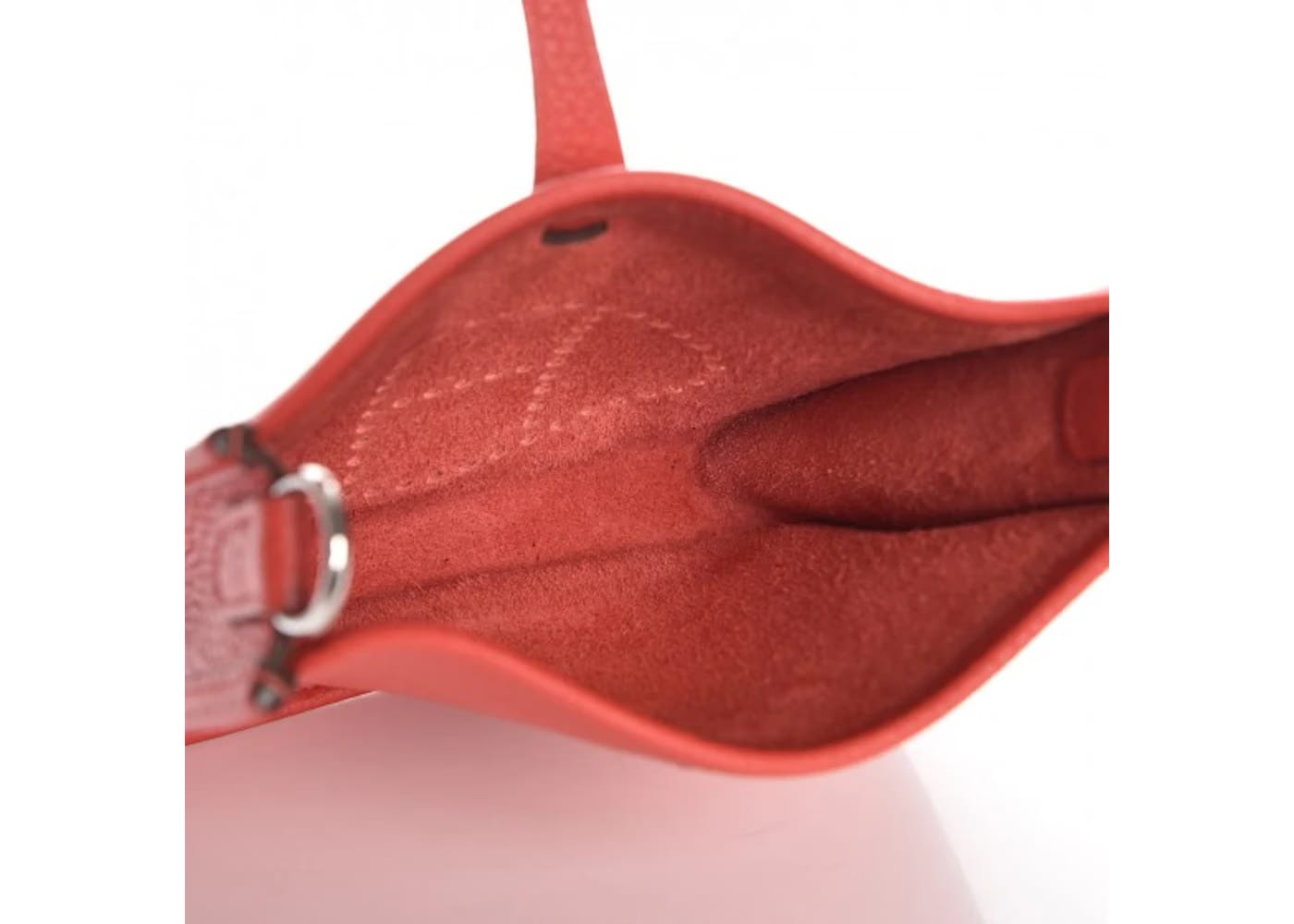Hermes Evelyne Taurillon Clemence Amazone Strap TPM Rouge Pivoine