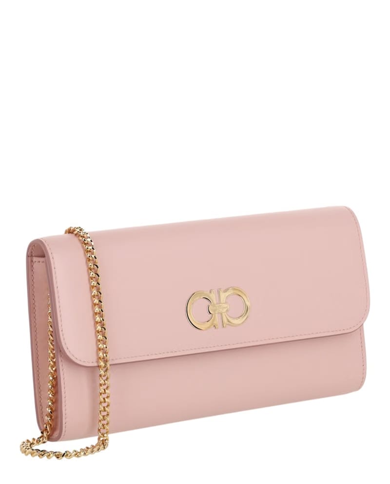 Ferragamo Liberty Gancini Clutch Pink