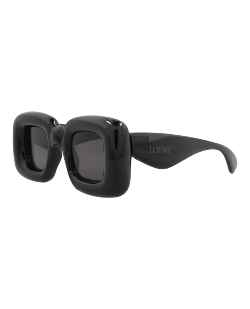 LOEWE Square-Frame Injection Sunglasses Black Black Smoke (LW40098I-41-01A)