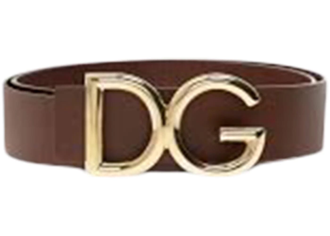 Dolce & Gabbana Logo Plaque Buckle Fastening Belt Brown/Gold-tone