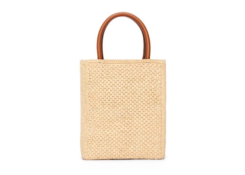 LOEWE Standard A5 Tote Bag In Raffia Natural/Black
