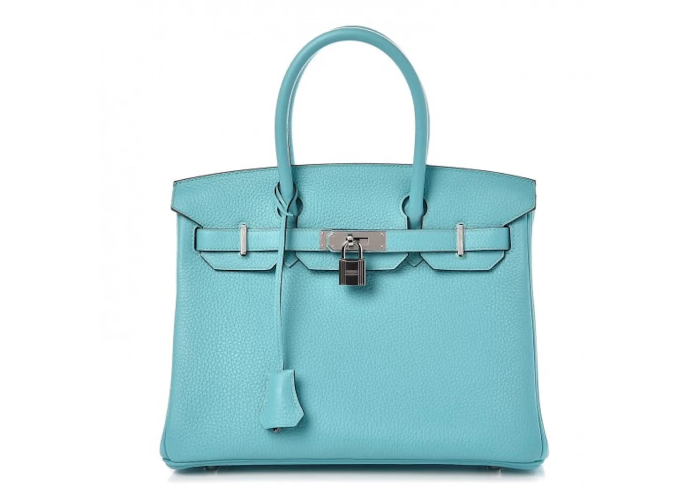 Hermes Birkin Taurillon Clemence Palladium 30 Bleu Atoll