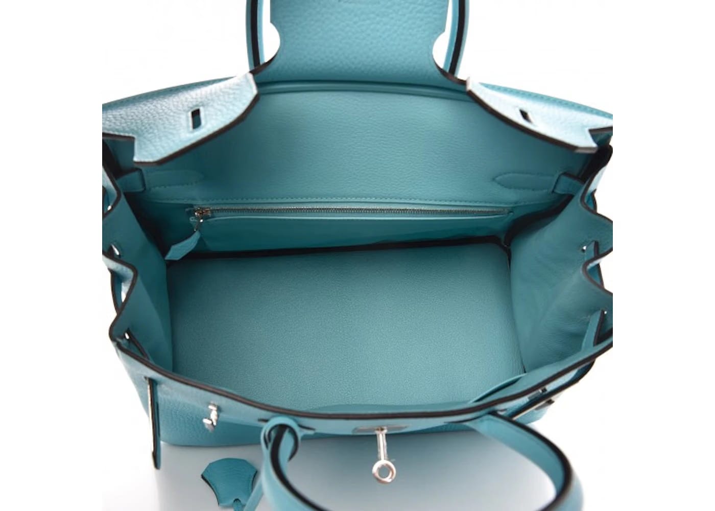 Hermes Birkin Taurillon Clemence Palladium 30 Bleu Atoll