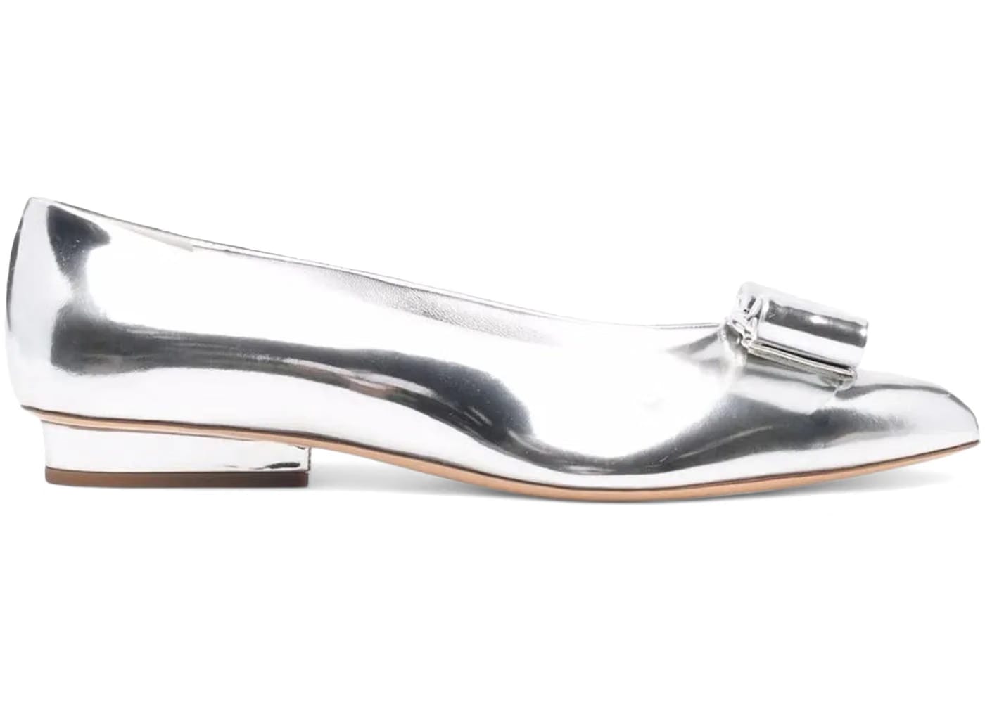 Ferragamo Viva Bow Ballerina Shoes Gray (Women's)