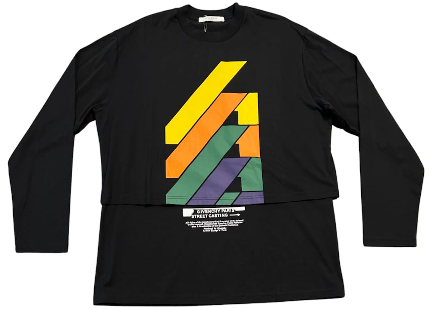Givenchy 4G Vertical Logo Layered L/S T-Shirt Black