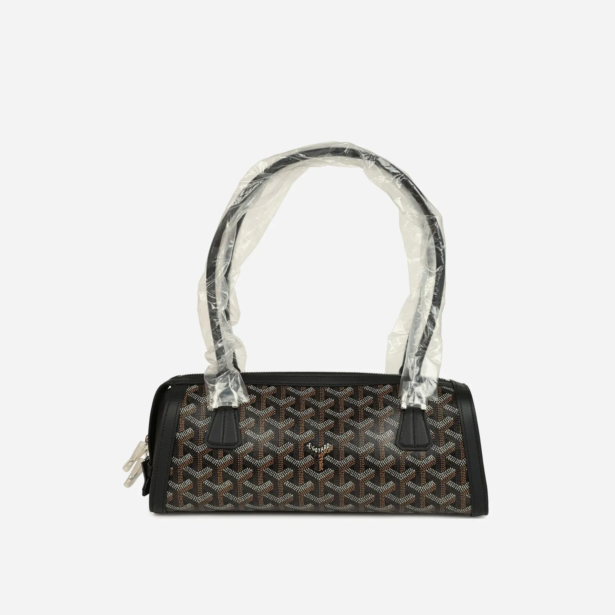 Goyard Goyardine Canvas Bonbonniere Bag Black Chevroches Calfskin Palladium Hardware