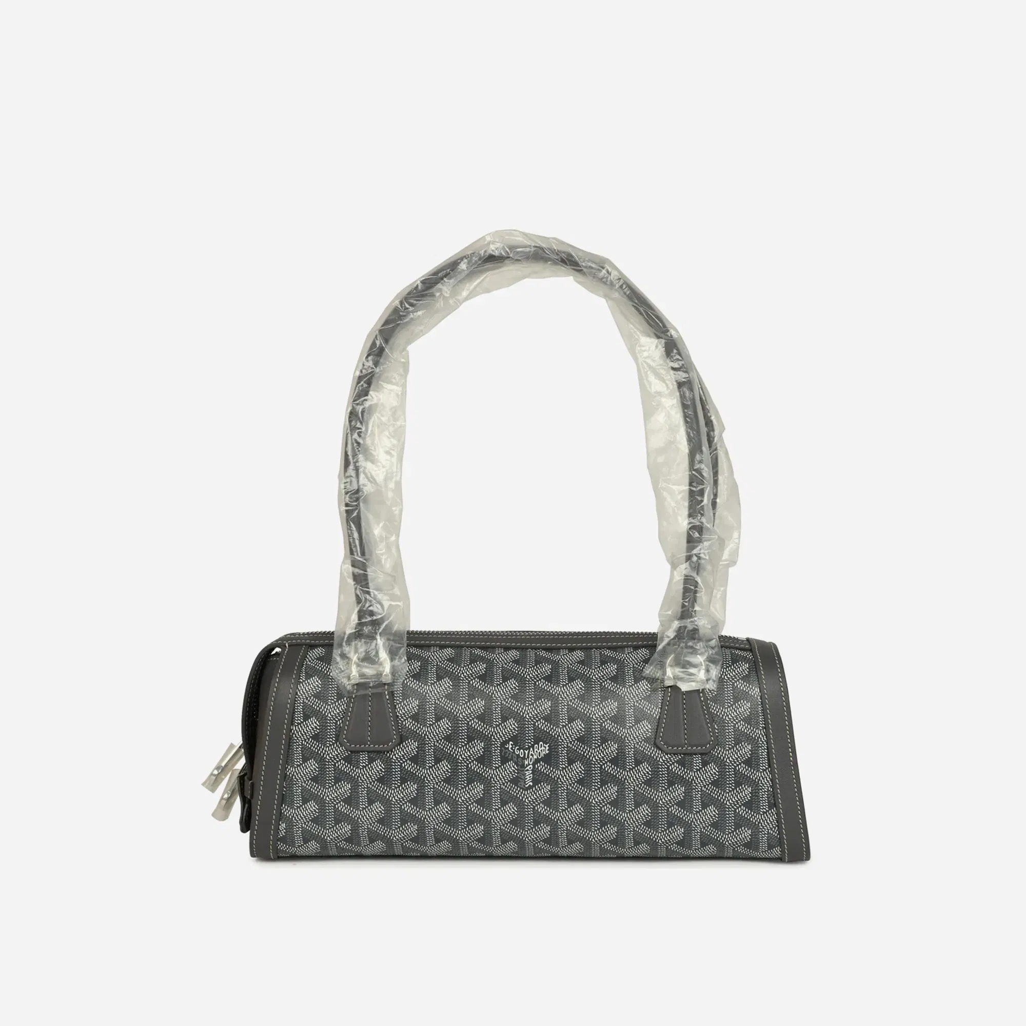 Goyard Goyardine Canvas Bonbonniere Bag Grey Chevroches Calfskin Palladium Hardware
