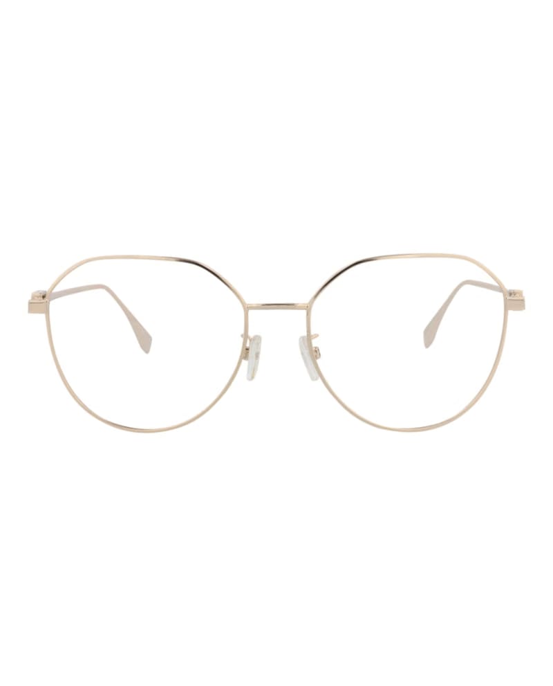 Fendi Round-Frame Metal Optical Frames Gold Gold Transparent (FE50042U-55-028)