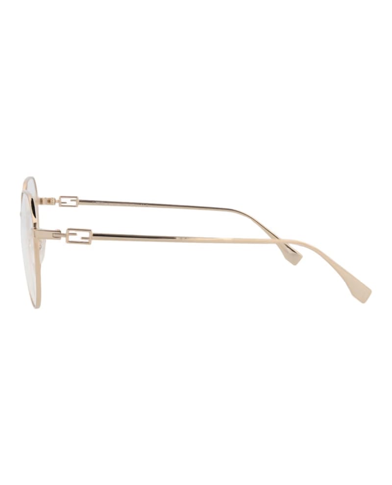 Fendi Round-Frame Metal Optical Frames Gold Gold Transparent (FE50042U-55-028)
