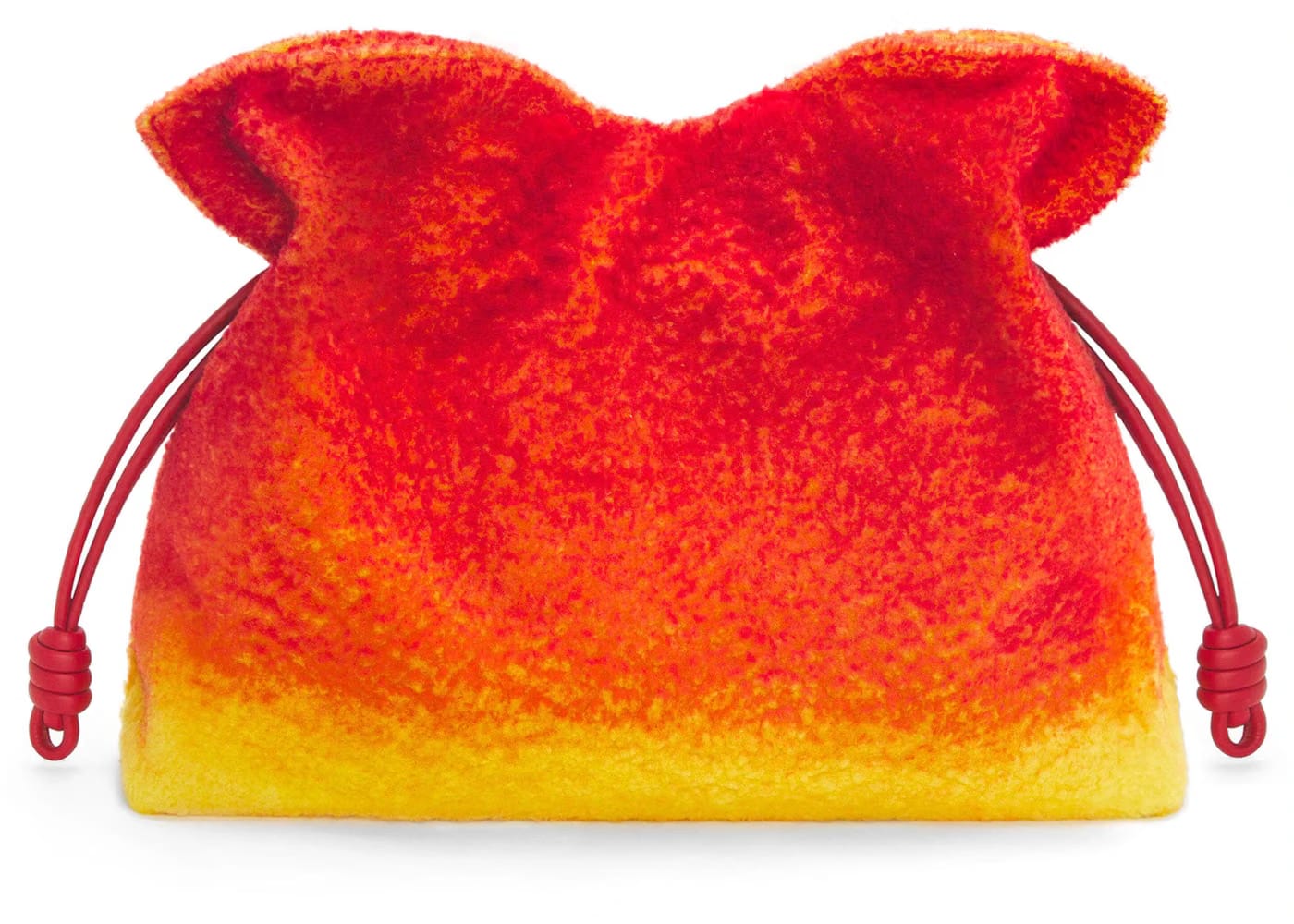 LOEWE x Howls Calcifer XL Flamenco Clutch In Shearling Red
