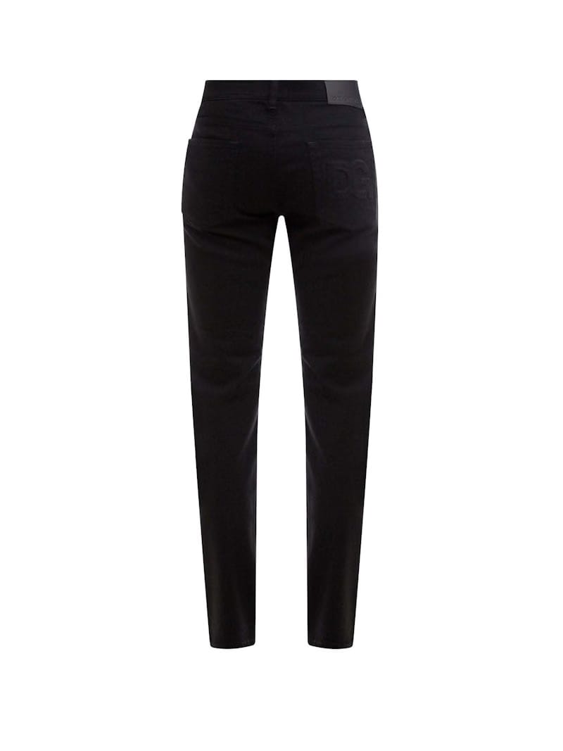 Dolce & Gabbana Man Stretch Cotton Back Embossed Logo Trousers Black