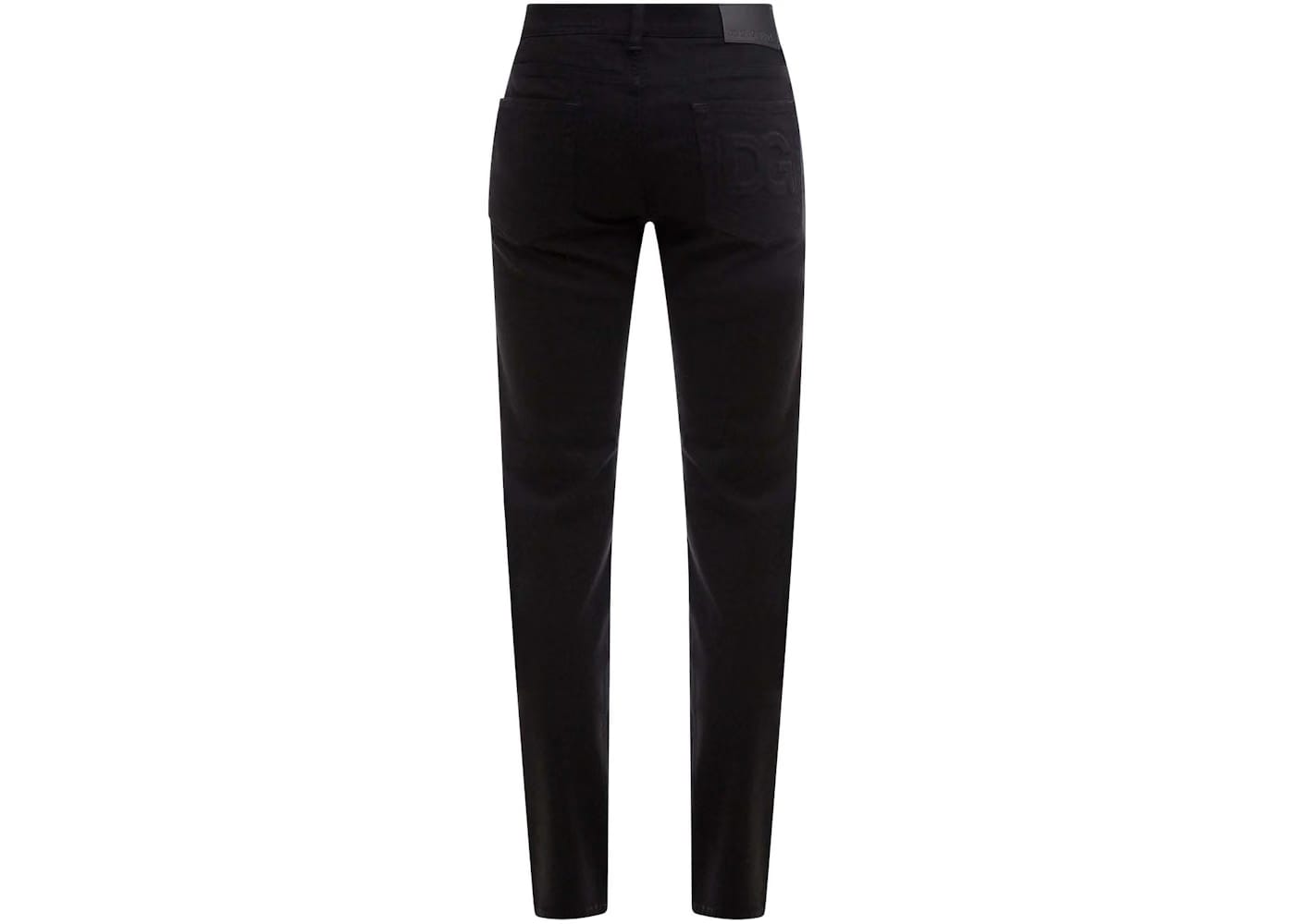 Dolce & Gabbana Man Stretch Cotton Back Embossed Logo Trousers Black