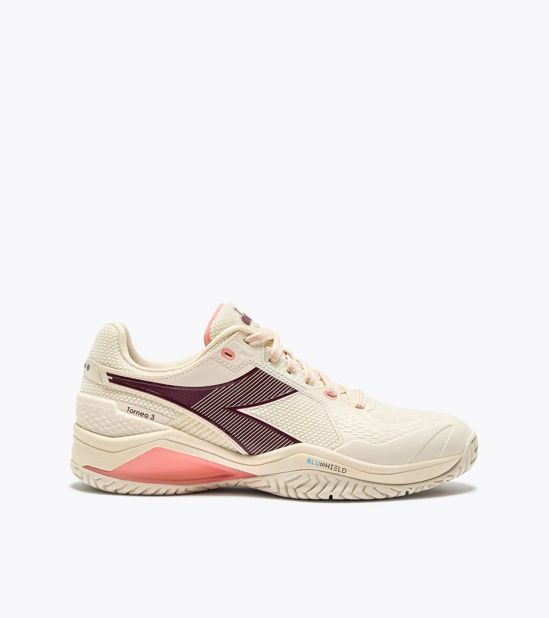 Diadora Blushield Torneo 3 W Ag Whisper Wh/Maroon Ban/Des Flwr