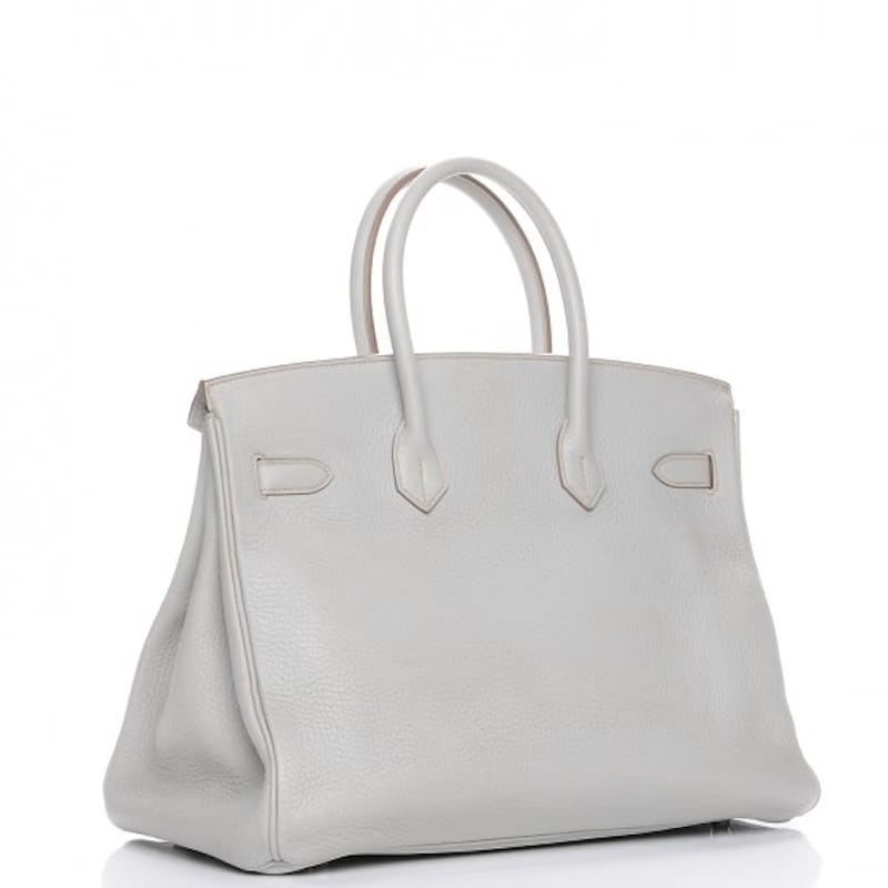 Hermes Birkin Taurillon Clemence 35 Gris Perle