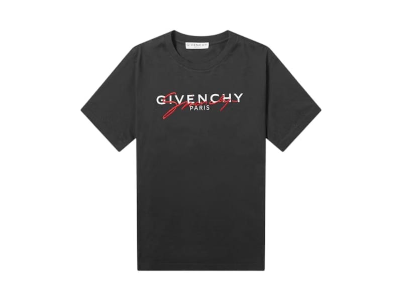 Givenchy Paris Signature Embroidered Logo T-Shirt Black/Red