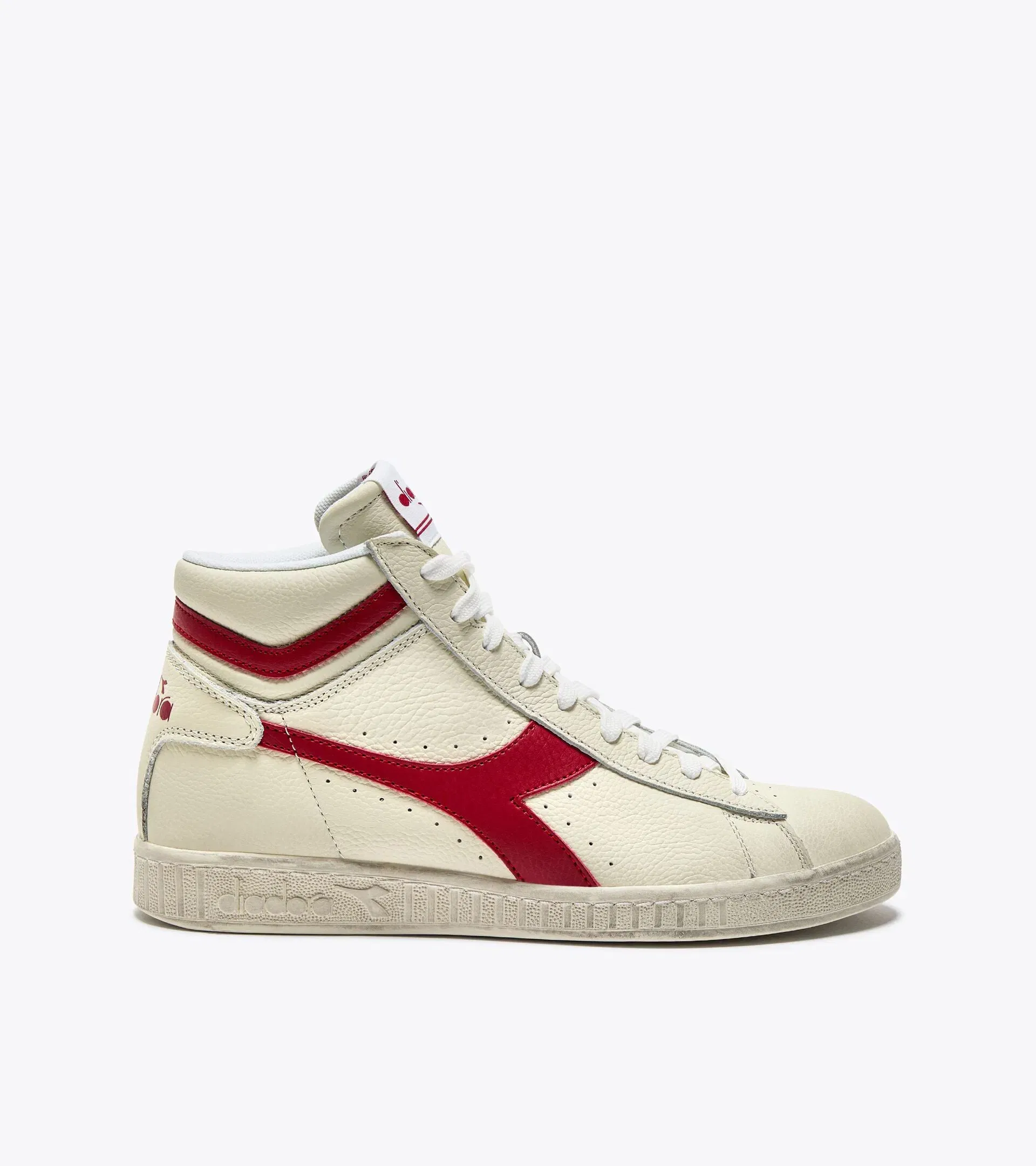 Diadora Game L High Waxed White/Red Pepper