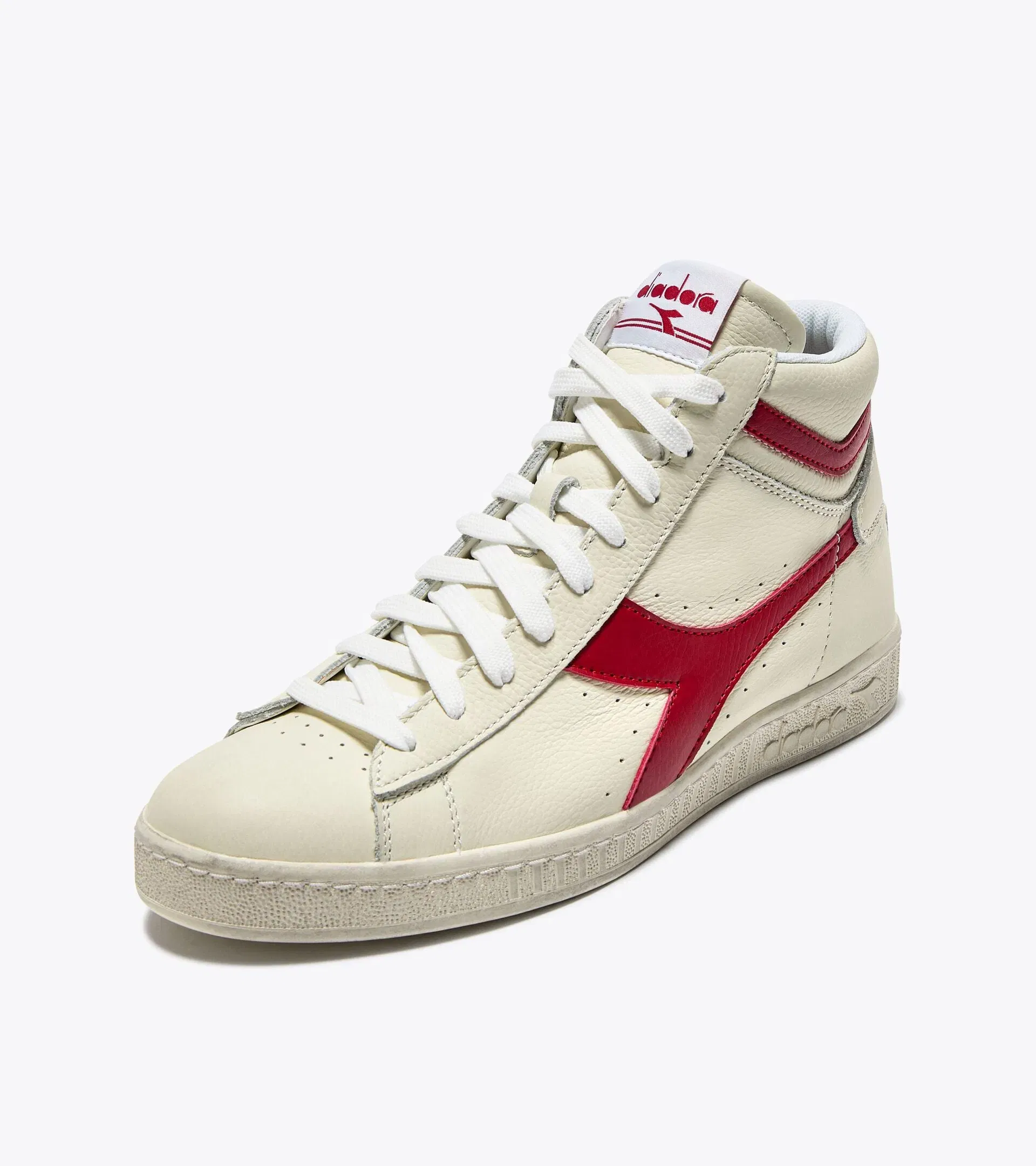 Diadora Game L High Waxed White/Red Pepper
