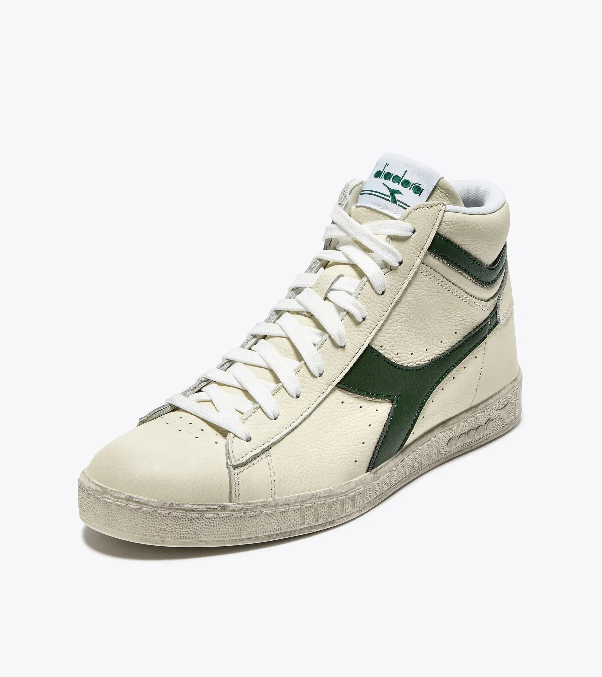 Diadora Game L High Waxed White/Fogliage Green