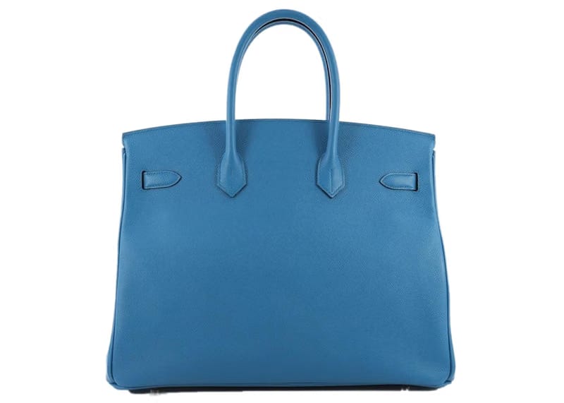 Hermes Birkin Epsom Palladium 35 Bleu Zanzibar