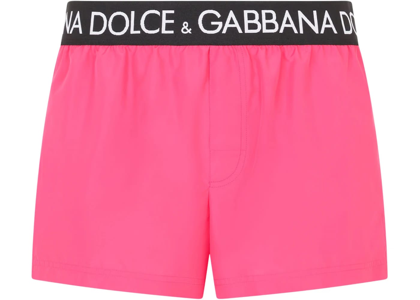 Dolce & Gabbana Logo Band Swim Shorts Fuchsia/Black/White