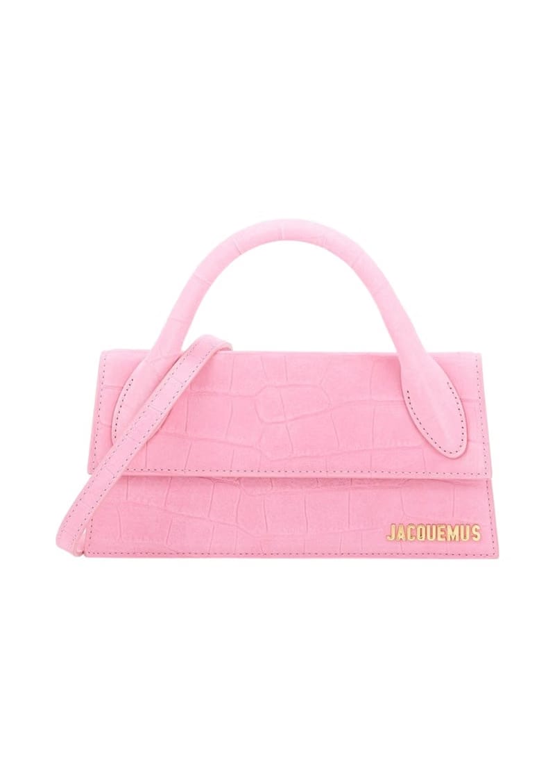 Jacquemus Le Chiquito Long Croc Embossed Pink