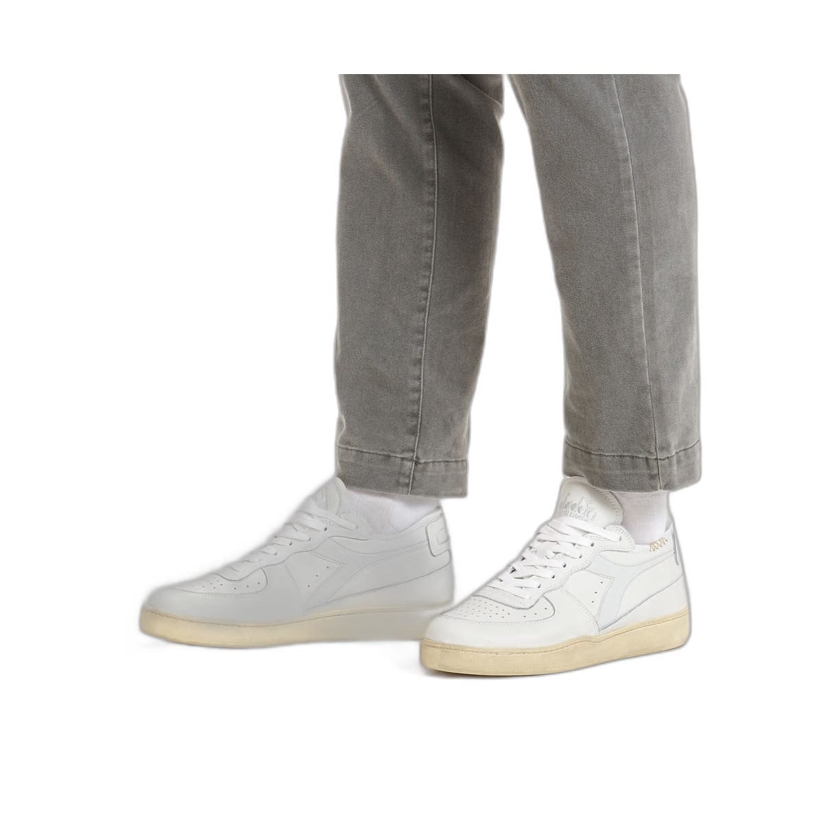 Diadora Mi Basket Row Cut White/Dawn Blue