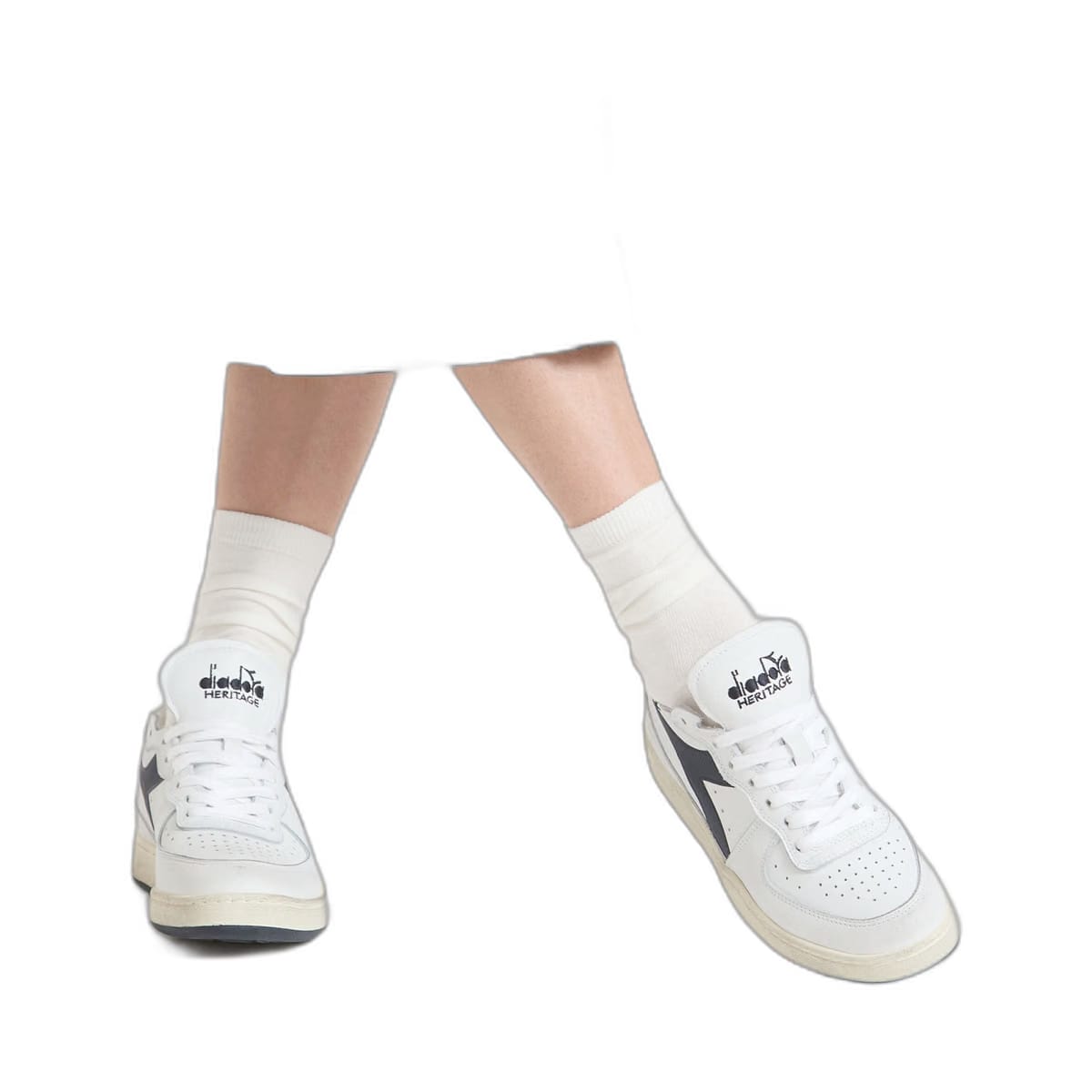 Diadora Mi Basket Row Cut White/Blue Corsair