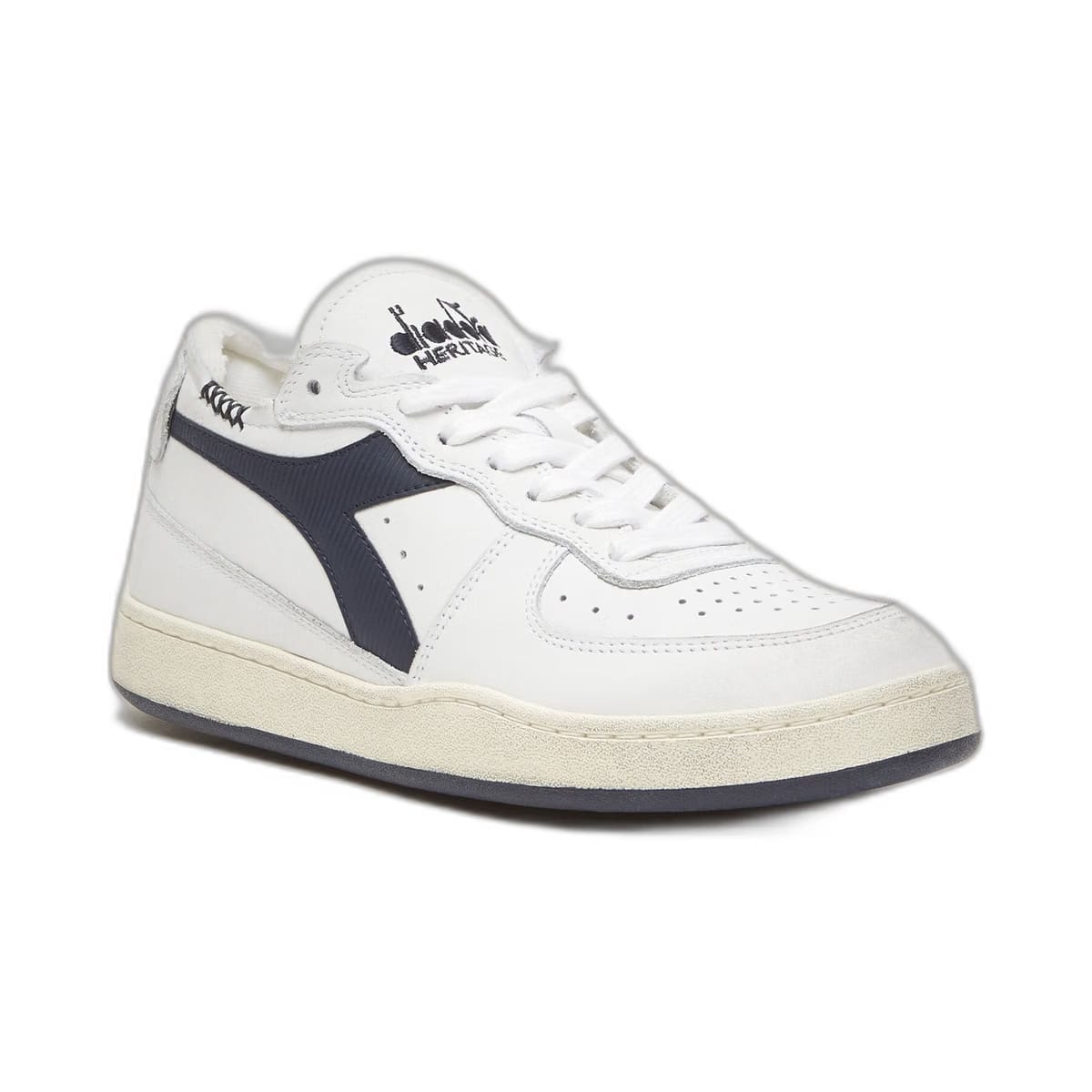 Diadora Mi Basket Row Cut White/Blue Corsair