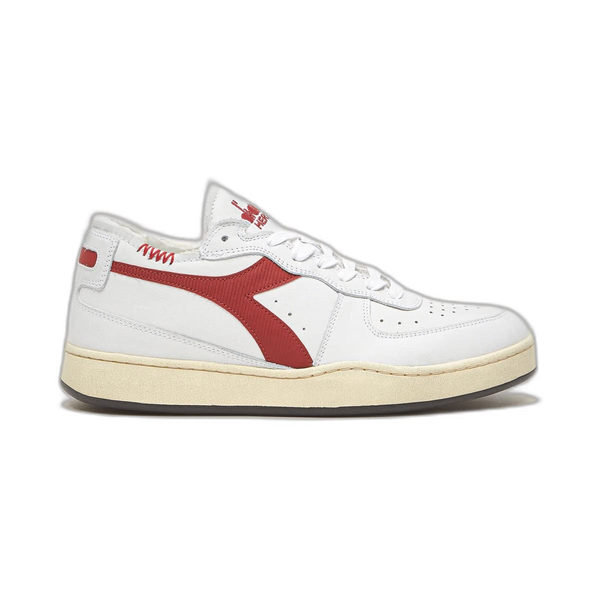 Diadora Mi Basket Row Cut White/Garnet