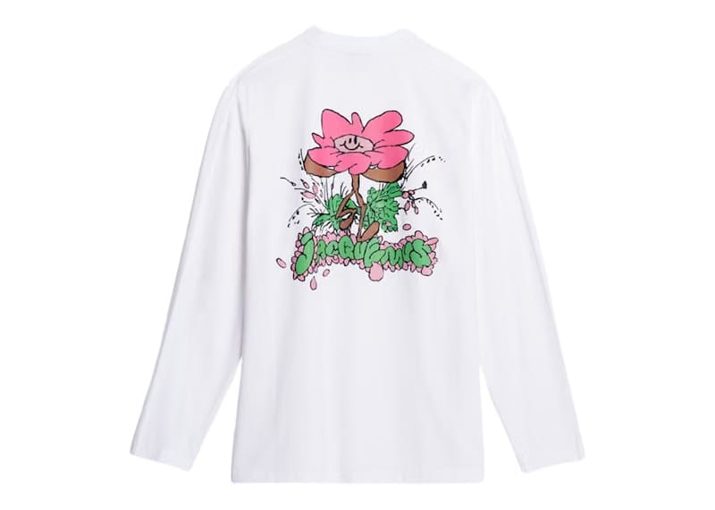 Jacquemus Le T-Shirt Desenho Manches Longues Daisy Logo Long Sleeve T-Shirt Print Marguerite White