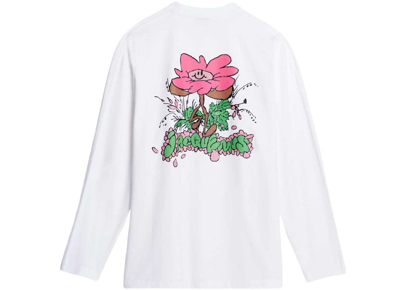 Jacquemus Le T-Shirt Desenho Manches Longues Daisy Logo Long Sleeve T-Shirt Print Marguerite White
