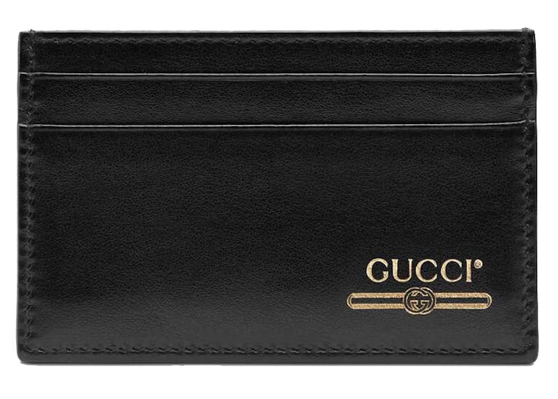 Gucci Leather Card Case with Gucci Logo (4 Card Slot) Black