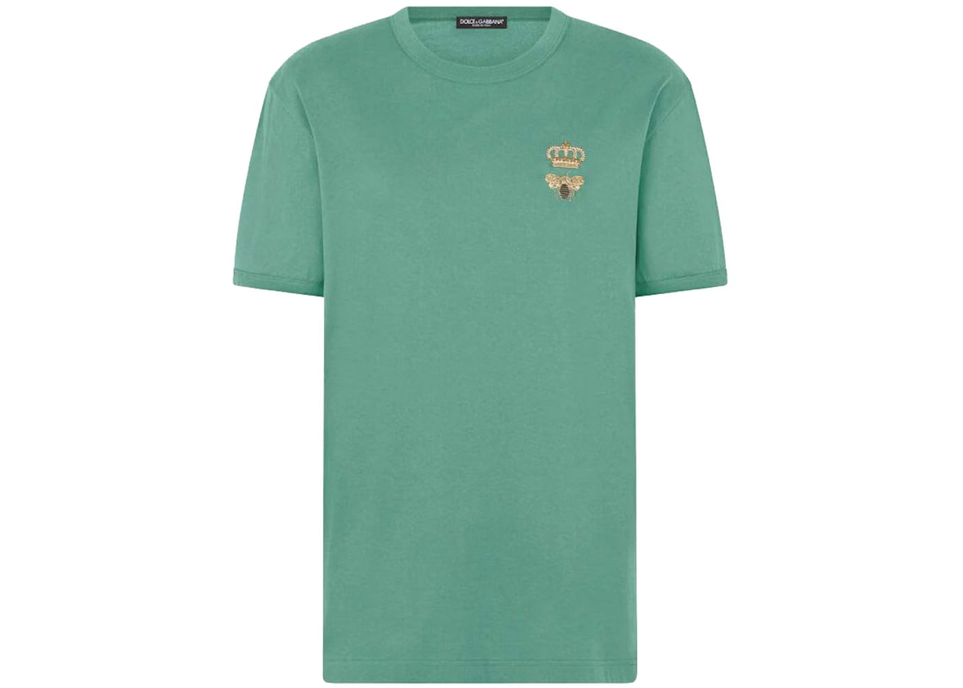 Dolce & Gabbana Cotton French Wire Embellishment T-Shirt Green