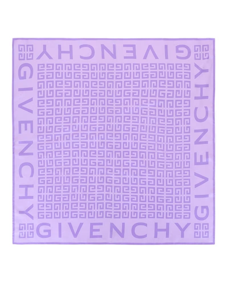 Givenchy 4G Logo Silk Scarf Lavender
