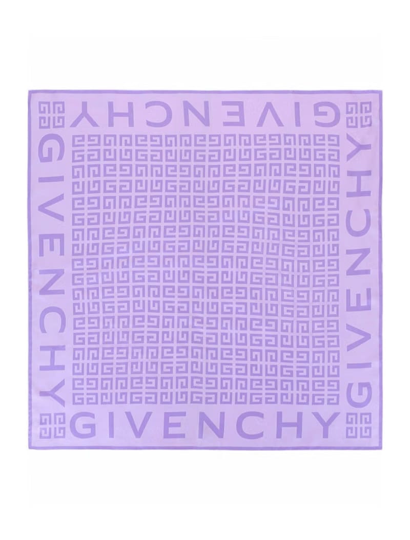 Givenchy 4G Logo Silk Scarf Lavender